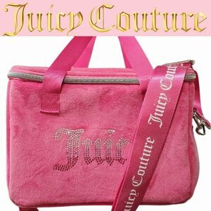 Juicy Couture Rainbow Rhinestone Logo Velour Insulated Lunch Tote Bag
